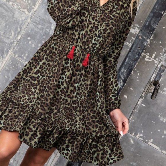 Leopard Ruffle Dress - Picture 6 of 8